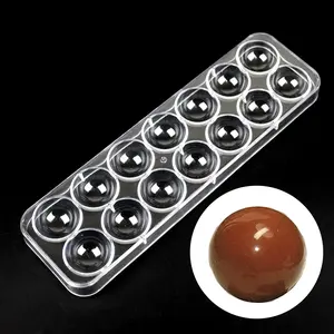 Half Sphere Plastic Chocolate Mold Set, 14 Cavity, 2.8cm Diameter, Ideal for Making Heart-Shaped Chocolates & Candies