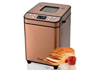 Rosewill 25-in-1 Automatic Bread Maker Machine with 3 Loaf Size up to 2LB, 700W High Power Dual Heater Bread Maker with BPA-free Nonstick Coating Pan, Max 15 Hours Delay Timer, Low Noise - Cinnamon