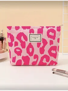 Leopard Print Makeup Bag Women Large Capacity Travel Toiletry Bag Makeup Storage Bag Ins Style Waterproof Cosmetic Organizer Valentine's Day Gift