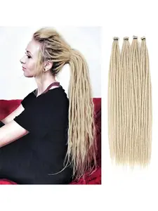 Dreadlock Extensions 22" Chocolate Brown Synthetic Braiding Hair Crochet Dreads Extensions 100% Handmade Single Ended Dreads Thin 0.6cm Width Reggae Style Dreadlock for Men/Women(40 Strands)
