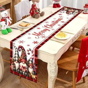 Christmas Theme Table Runner, Perfect for Holiday Family Parties and Gatherings, Festive Desktop Decoration, 1pc Christmas Decor