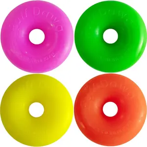 Ruff Dawg Indestructible Dawg-Nut Dog Toy - Donut-Shaped Chew Toy with Crazy-Bounce, Made in USA, 3.5" & 4.5" Sizes, Neon Colors, Dishwasher Safe