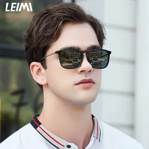 LEIMI Polarized Sunglasses for Men Driving Fishing Running UV400 Protection Rectangle Frame for Blocking Strong Glare & Sunlight