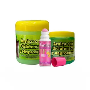 Ultimate Pain Relief Bundle: Varices Leg Relief Roll-On + Gel Diclofenaco y Naproxeno 125g + Arnica Massage Balm 250g