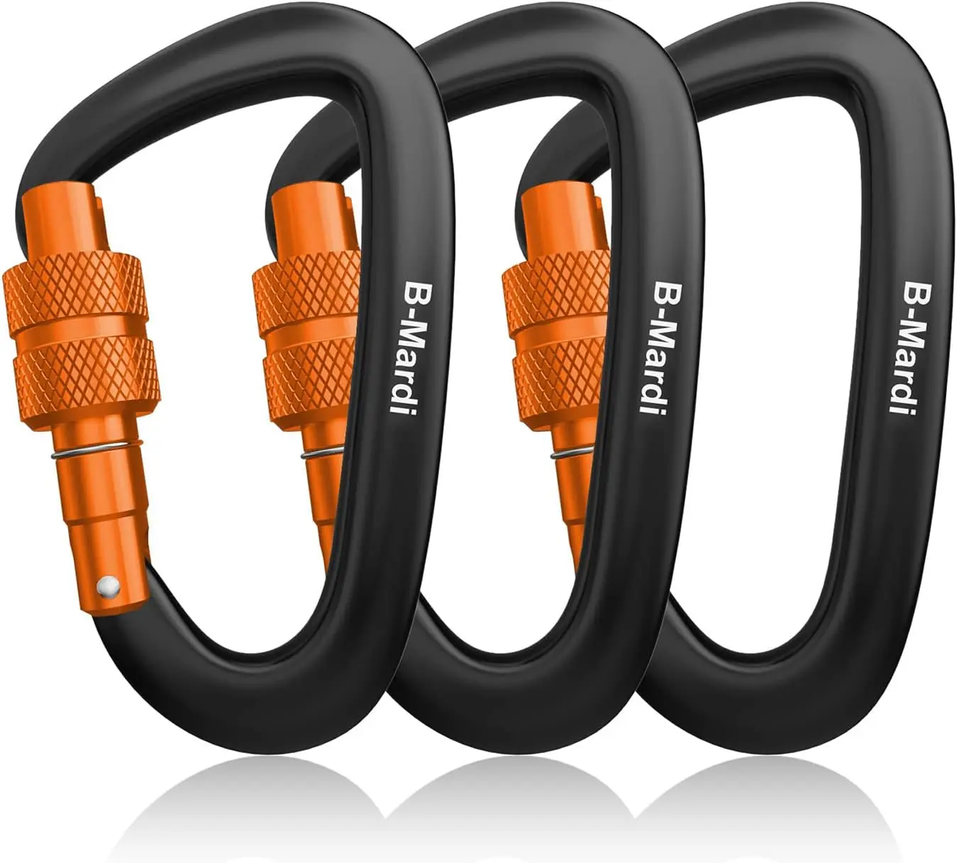 SportsB-Mardi Carabiner Clips Heavy Duty 12kN (2697 lbs)-Lightweight Locking Carabiners for Camping, Hiking, Hammock, Dog Leash Harness, Outdoor and Gym etc, Keychains& Utility