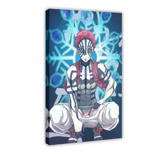 Anime Demon Slayer Akaza I Canvas Poster Wall Art for Home Bedroom Office Dorm Room Decor