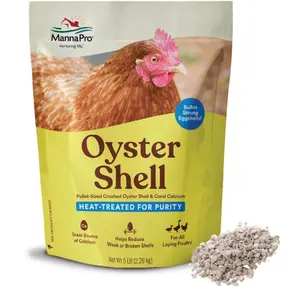 Manna Pro Crushed Oyster Shell for Chickens – Calcium Supplement for Laying Hens to Support Strong Eggshells – Natural Poultry Mineral Feed for Backyard Chickens – 5 lb Bag