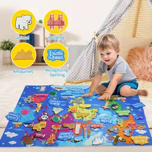 3D Felt Story Board Toy for Kids,World Story Map Felt Board Game Set, Wool Flannel Texture Sensory Learning Play Kit, Early Educational Preschool Storytelling Quiet Book Alternative, Interactive Teaching Classroom Gift for Toddlers  Age 2-6