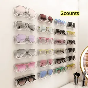 Wall-Mounted Eyeglass Holder, No-Drill Sunglasses Display Rack, Space-Saving Glasses Organizer, Ideal for Home & Office Use, Display Container