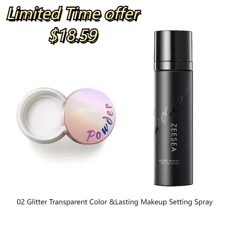 [Limited time]ZEESEA Soft Focus Matte Setting Powder - 2.4 oz. + 100g setting spray. Suitable for all skin types, commute party  face powder