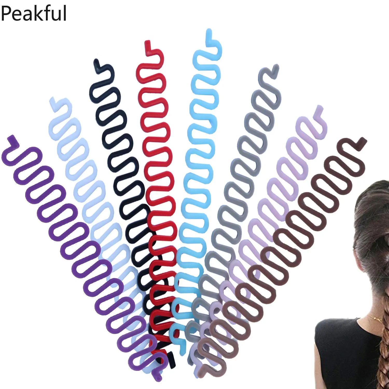 8PCS Flexible No-Heat Spiral Braid Tool, Popular DIY French Braid Hair Maker, Multi-Color Effortless Styling Aid, durable material & easy to use, great for casual braids, special events, vacation looks and everyday hair styling