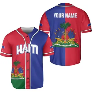 Personalized Name Haiti Baseball Jersey, Haitian Baseball Jersey for Men Women, Haitian Pride Jersey Shirt 6