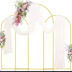 Stable Metal Arch Backdrop Frame Set of 3 Gold for Wedding Ceremony, Birthday Party, and Baby Shower Decorations