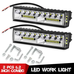 YCHOW-TECH 6 Inch Side Shooter LED Light Bar Flood Spot Combo Beam, Backup Reverse Light, Spare Tire LED Work Light, Bumper Grille Mount