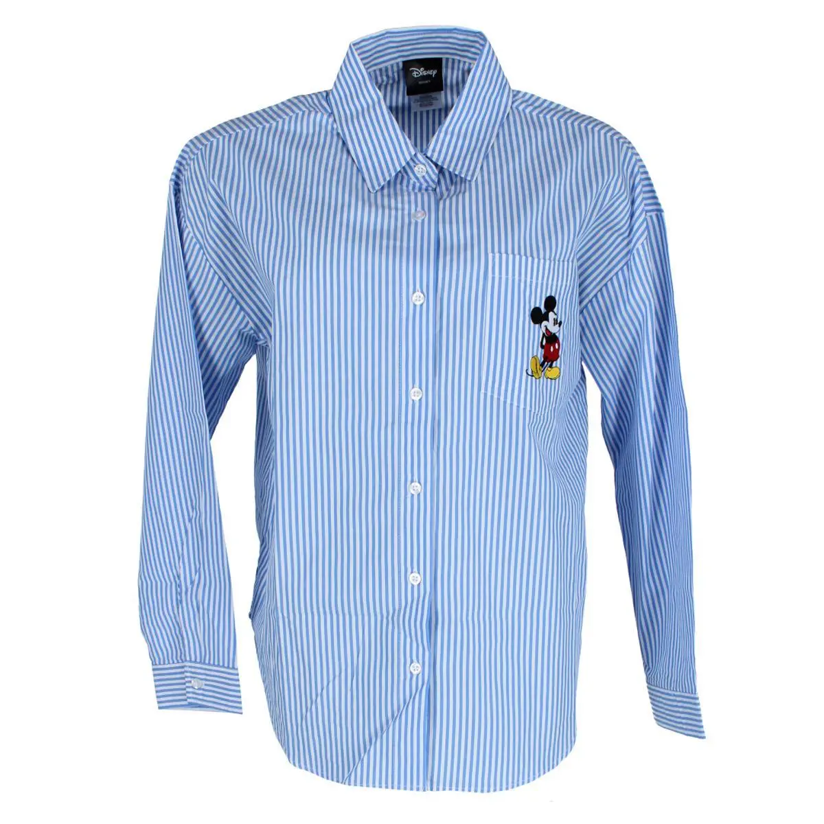 Jerry Leigh Women's Button Down Top with Embroidered Mickey Mouse, Athletic Shorts, Shirt, Tops
