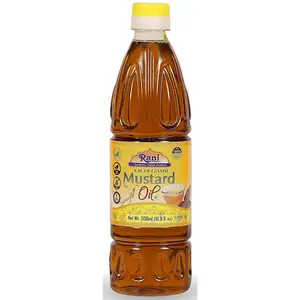 Rani Mustard Oil (Kachi Ghani) 16.9 Ounce (500ml) NON-GMO| Kosher | Gluten Free | Vegan | 100% Natural