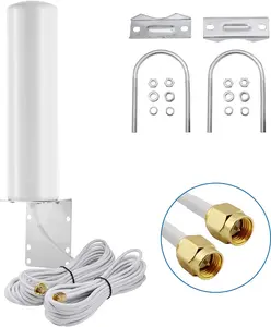High  10-12dBi Dual SMA Male 698-2700 MHz 3G/4G LTE Omni-Directional Outdoor Pole/Wall Mount Antenna for Mobile Cell Phone Cellular 4G LTE Router Modem Gateway