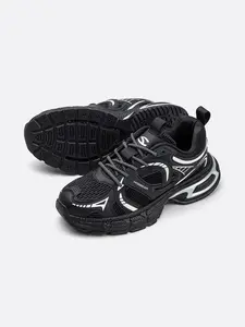 HOBIBEAR Men's shoes trend retro sports shoes men's running shoes black and white youth casual shoes Trainer Sneaker