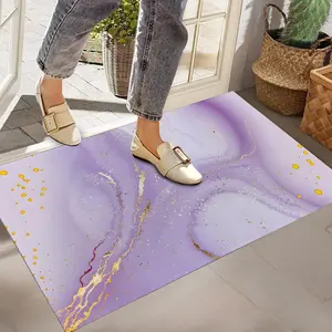 Lavender Marble Indoor Doormat, Non-Woven Fabrics Non Slip Mat 17x29.5 in Area Rug Quick Absorbent Entrance Rug Front Door Mat, Welcome Mats Entryway Rug Doormats for