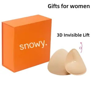 Snowy Ultra-Thick Bra Inserts | Sticky Fashion Bra Pads | Add 2 Cup Sizes | Outfit Enhancer | Perfect for Dresses, Bikinis & Tops | 40+ Uses Per Pair Lift No-Sew Invisible Nipple