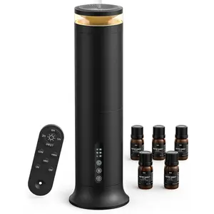 XEITIN Waterless Diffuser with 5 Hotel-inspried Scent Oil - Cold Air Diffuser Up to 2000 Sq.ft for Large Home Office Hotel and Spa, Remote & Panel Control, 4 Timer 3 Scent Intensity Models, 3.4 fl oz