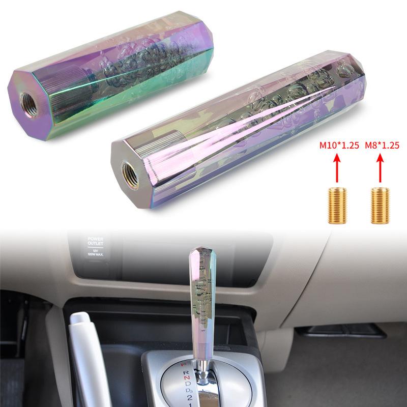 Universal Crystal Bubble Shift Knob, Iridescent Acrylic Diamond Gear Shifter for Car Modification Gear Shift Knob Weighted