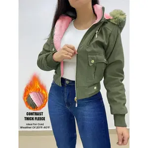 Fashionable hooded jacket with pockets - women's casual zipper jacket, machine washable polyester women's coat giftGiftIFRL