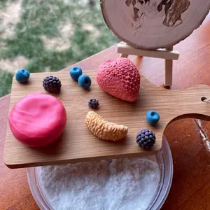Wax Cracking Charcuterie Board DIY Slime Kit - Non Edible Fruit Cheese Spread with Textured Slime Base & Mini Board for Fun ASMR Experience