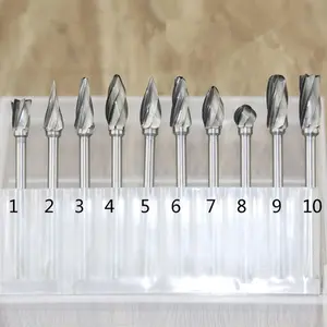 10 count Tungsten Carbide Burr Set - 1/8'' Shank Large Single   Burs for , Coppon, Metal, Hard Materials