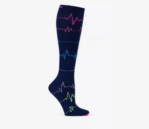 Cherokee EKG ZigZag Women's 6-11 mmHg Wide Calf Light Compression Socks