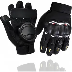 Skateboard Gloves, Skateboard Gloves with Sliders, Longboard Downhill Slide Gloves Outdoor Skate Gloves 3 Slider Available Suitable for Beginner Advanced Players