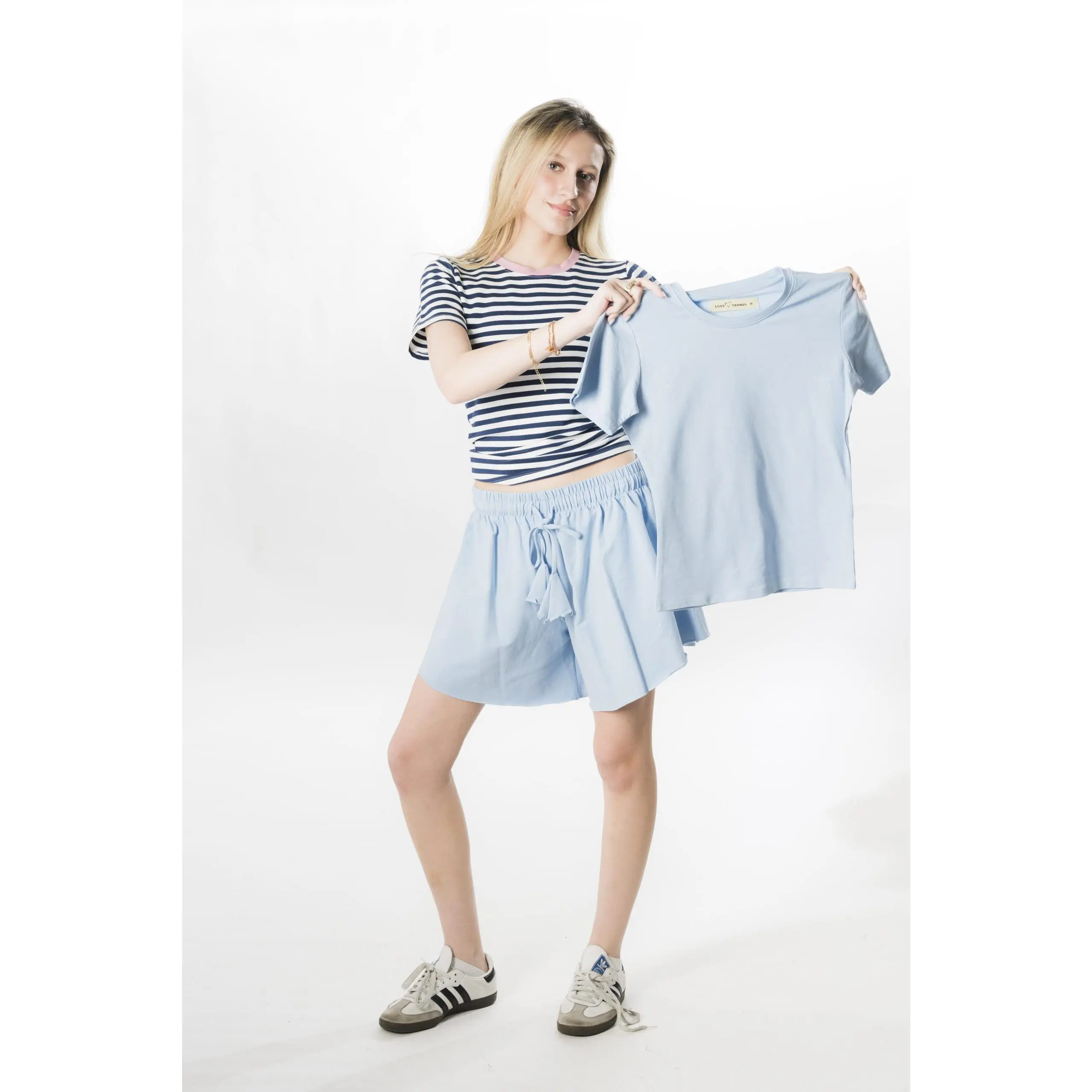 Long Sleeve W Frayed Short (Recommended to place order by 1 size up)