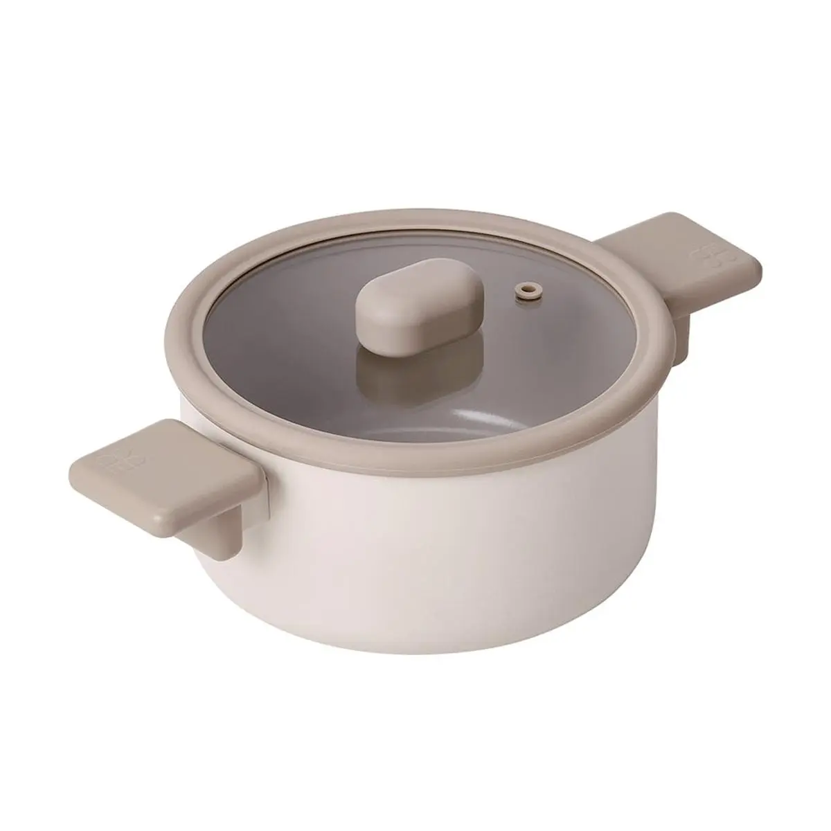 NEOFLAM Chouchou 8-Inch Enameled Cast Iron Dutch Oven Pot with Lid - Korean Style Double Handle Soup Stew Pot for Cooking, Baking, Braising