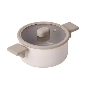 NEOFLAM Chouchou 8-Inch Enameled Cast Iron Dutch Oven Pot with Lid - Korean Style Double Handle Soup Stew Pot for Cooking, Baking, Braising