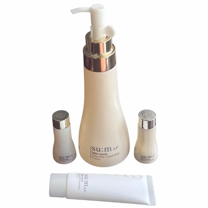 SU:M37 Korean Skincare Cleansing Set - Foam Cleanser, Toner, Emulsion - with Rosemary Oil, Argan Oil for Exfoliation, Skin Repair (Suitable for Haircare Complementary Use)Price is for 1 set.