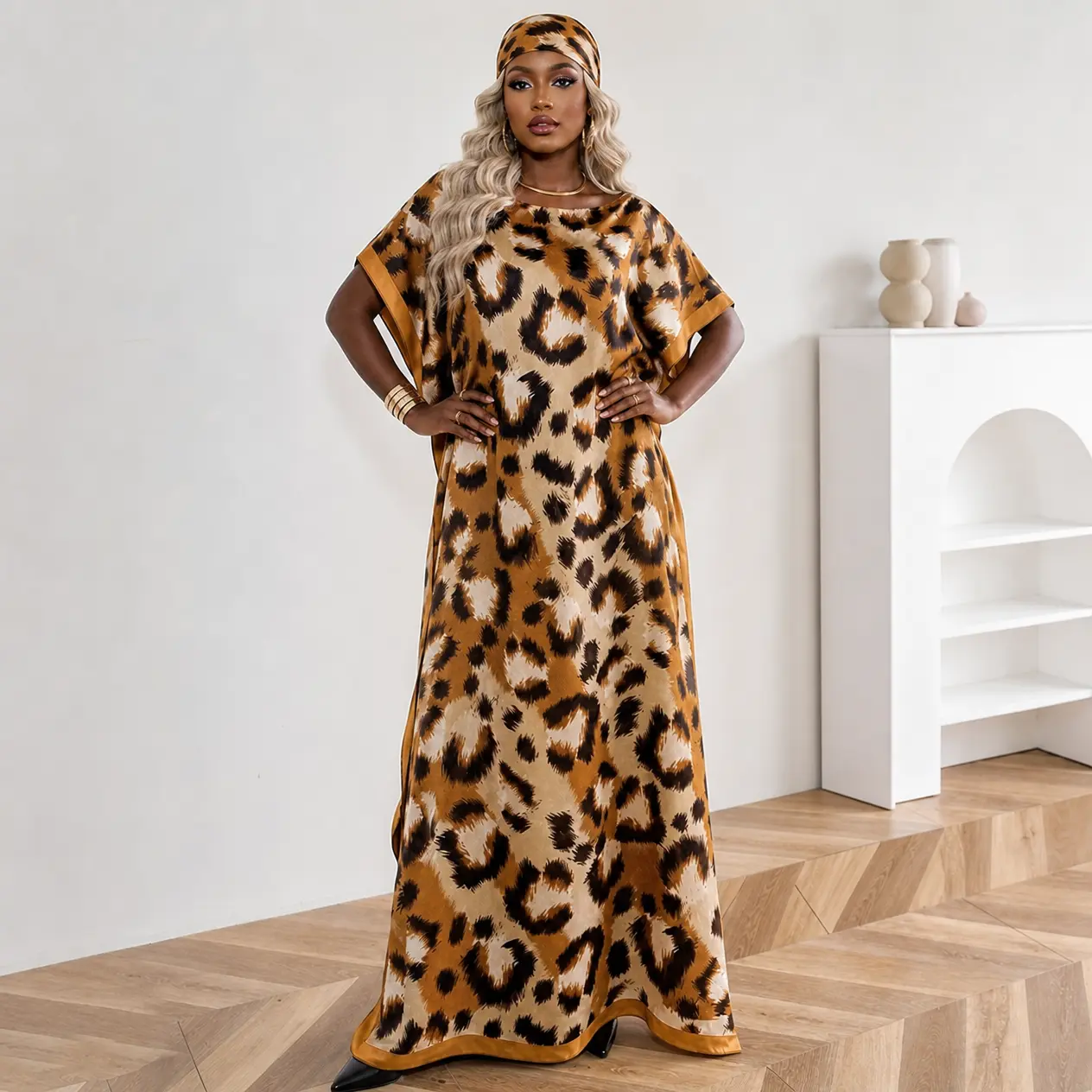 【MOOMOO】Women's Colorblock Print Long Relaxed Fit Scarf-Poncho Set, Soft Comfortable Casual Shawl, Beach Outdoor Wear Sunproof Swimwear Coverup, All-Seasons Fashion Accessory for Spring Style Upgrade