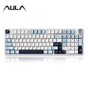 Aula F99 Pro Wireless Mechanical Gaming Keyboard with Rotary Knob, 8000mah Battery, Hot-Swappable Switches, RGB Lighting for Windows/MAC/iOS