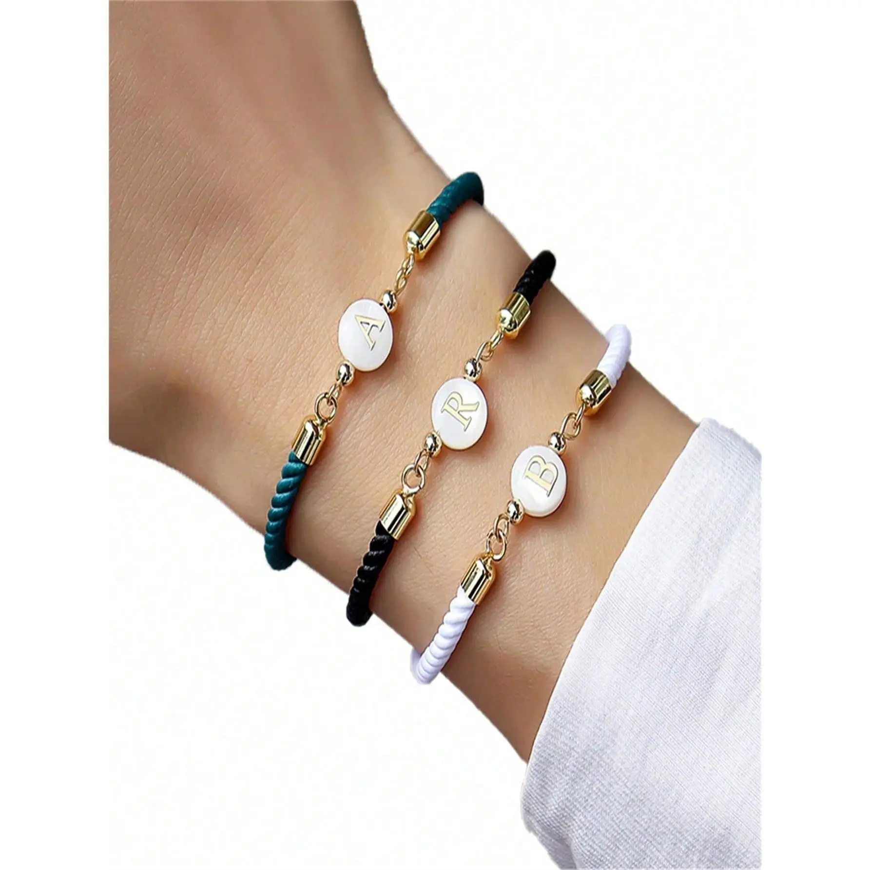 Bracelets 1 Piece Of Fashion Creativity Rope Color Random A-Z Initials All Knitted Rope Bracelet Bracelet, Holiday Gift, Suitable For Womens Dail 32953