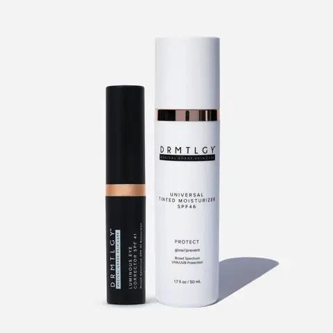 DRMTLGY SPF + Glow Set - Luminous Eye Corrector SPF 41 and Universal Tinted Moisturizer SPF 46