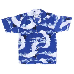 Aloha Shirts | Crane Blue - for Women & Men | Lightweight & Breathable Summer Beach Shirt for Casual & Vacation Style | Luau Party, Resort Wear & Everyday Streetwear | Perfect Gift for Him