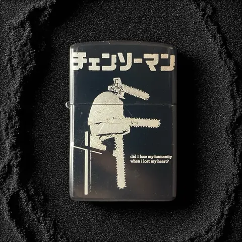 Chainsaw Man Inspired Refillable Flip Lighter (No Oil) - Full Metal - Windproof - Durable