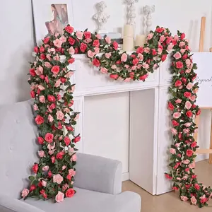 Artificial Flower Vine, 1-Count 96-Inch Plastic Garden Vine Garland, Faux Flower Rattan Wedding Party Decoration, Wedding Decor, Floral Wreaths and Faux Flower Garland