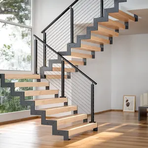 Modern Glass Floating Staircase Design – Open Riser Design, Stylish and Durable, Ideal for Contemporary Home Renovations