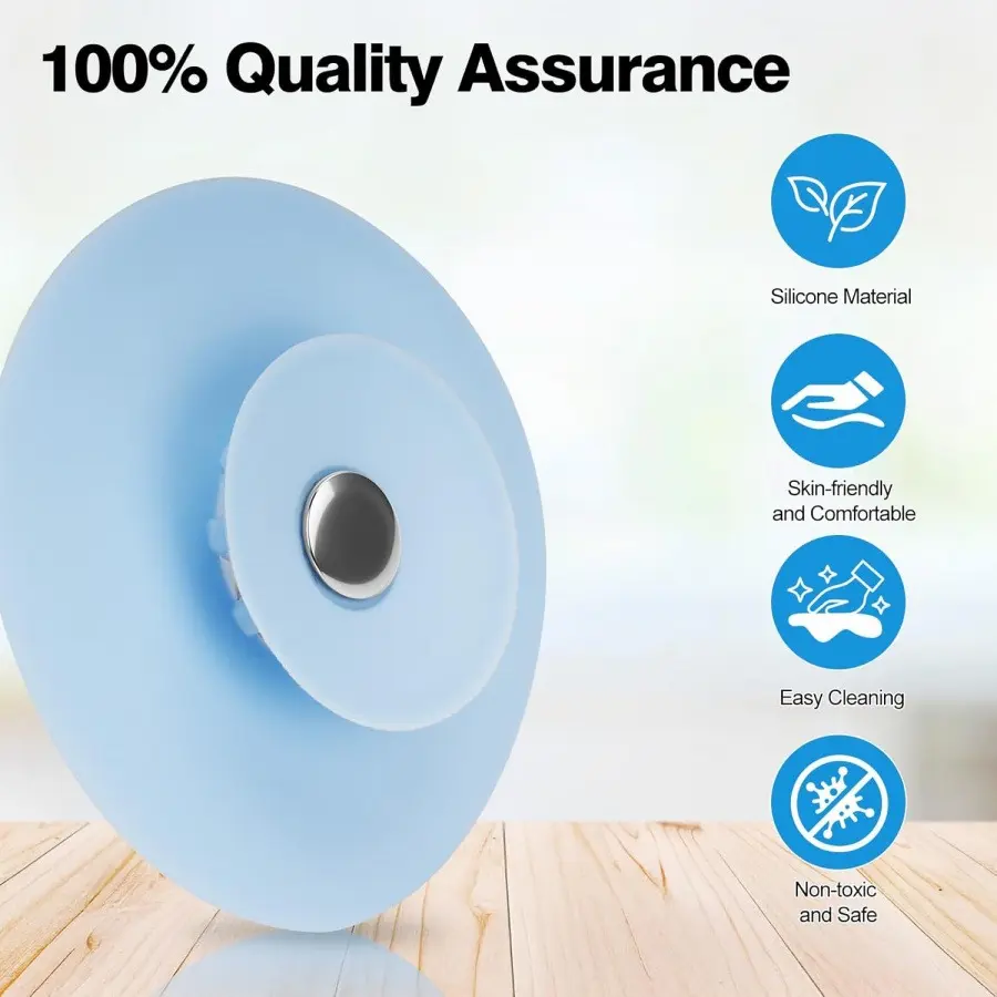 2pcs Pop Up Sink Drain Stopper, Anti Odor Hair Catcher Floor Drain Filter, Press Type Silicone Drain Plug for Bathroom Bathtub Kitchen Sewer Drainage Clog Prevention