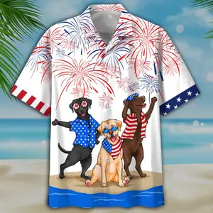 Labrador Hawaiian Shirts, Independence Day Is Coming Aloha Beach Shirt, Independence Day Gift To Dog Lovers, Trendy Hawaiian Shirt for Men and Women, All over Print Hawaiian Perfect for Beach, Vacation, or Casual Summer Outfit