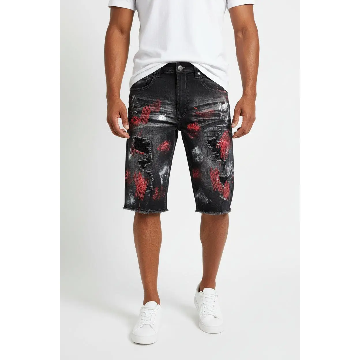 Men's Painted Denim Shorts