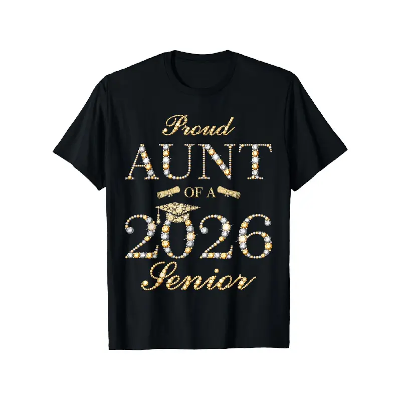 Men's 'Proud Aunt' Vintage Graphic T-Shirt, Casual Oversized Round Neck, Comfy Basic Shortsleeve Top for Graduation Gift