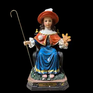 Nino de Atocha Holy Child of Atocha 6 Inch Religious Statue with Shepherd's Staff and Wheat Sheaf Detailed Figurine