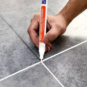 1/4Pcs Heavy-Duty Grout Repair Pen, Tile Grout Pen, Tile Marker Pen,No Mixing Formula Needed, Ideal for Bathroom Kitchen Porch Patio, Fine Tip Design, Color-Coded Cap