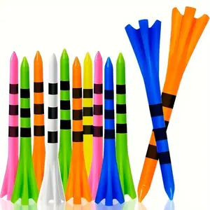 50 pieces of professional golf ball seats/studs, durable 5-fork plastic tees, designed to minimize friction and side rotation, improve accuracy, lightweight and accurate 3.26-inch color mixing pack